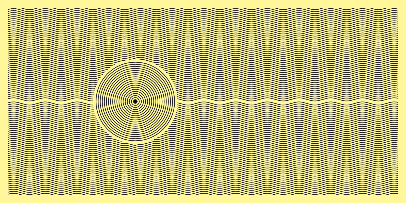 Zen-like wavy pattern on a pale yellow background.